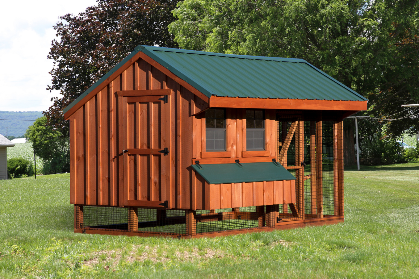 wooden and green combination coop in mesa az