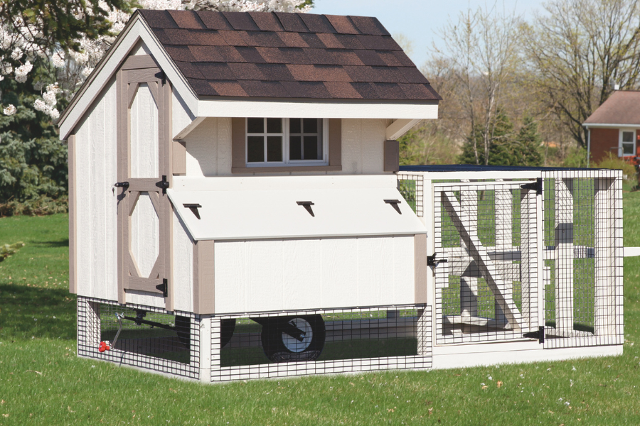 cream colored tractor chicken coops for sale in Arkansas with attached run and wheels