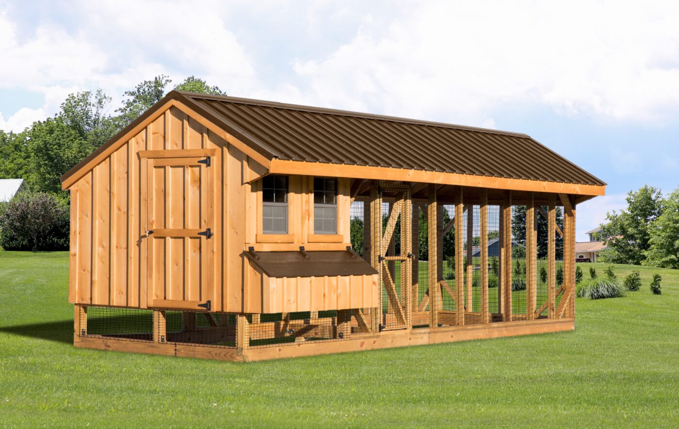 wooden combination chicken coops in Kansas