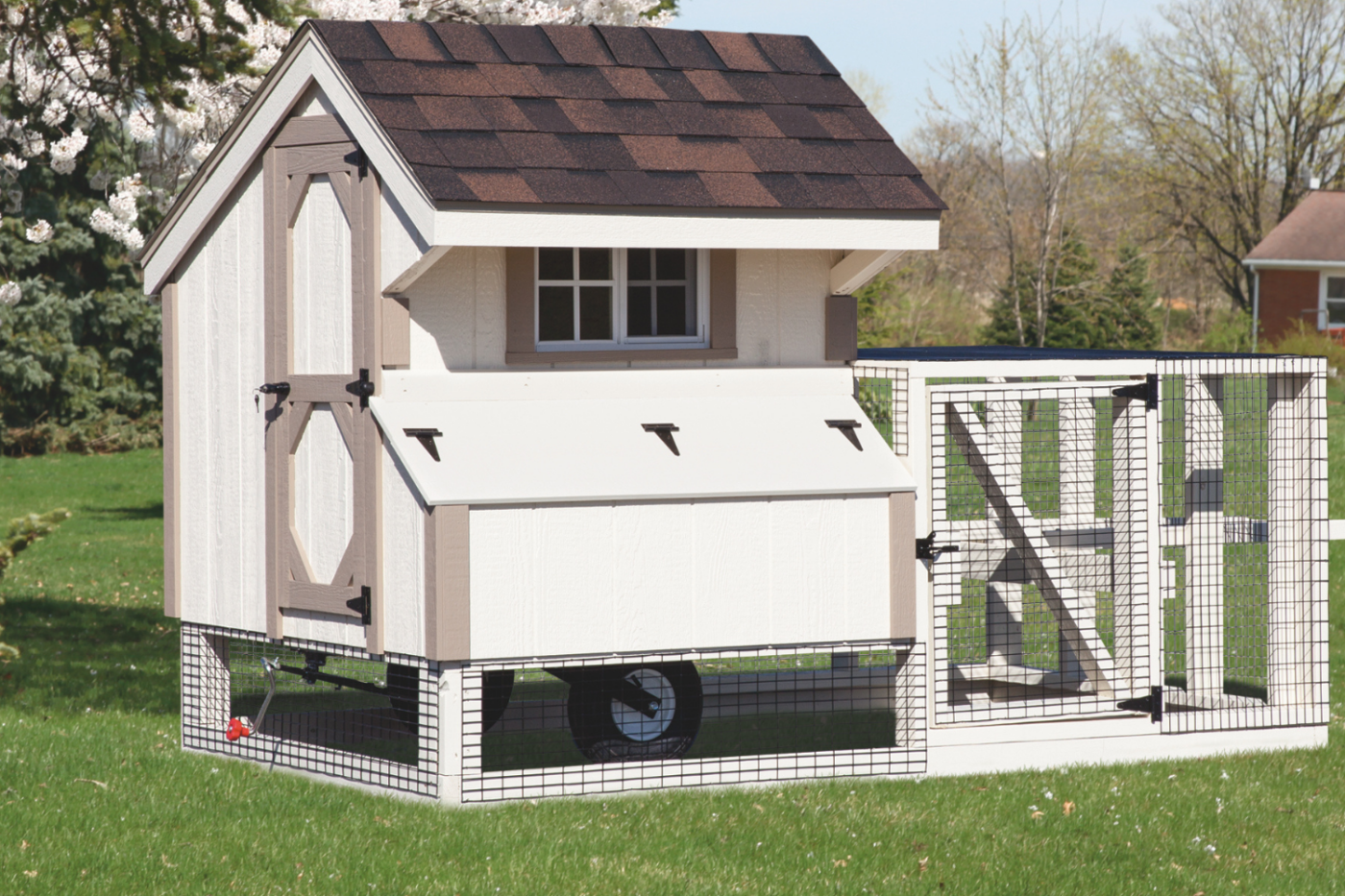 white tractor chicken coop in great falls mt