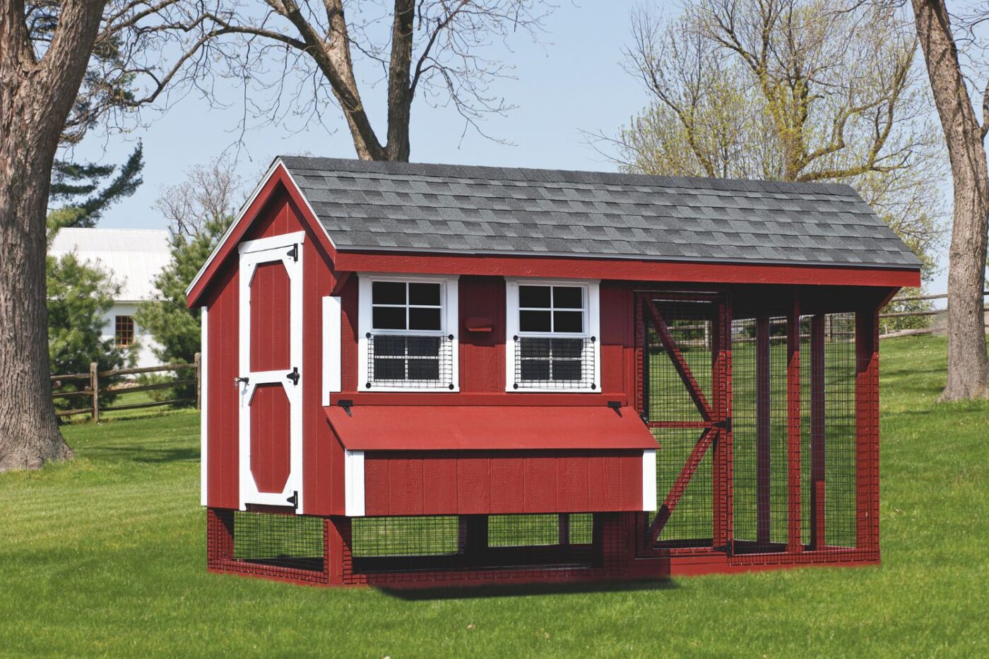 chicken coops in oklahoma red combination coop with red lp siding and nesting boxes