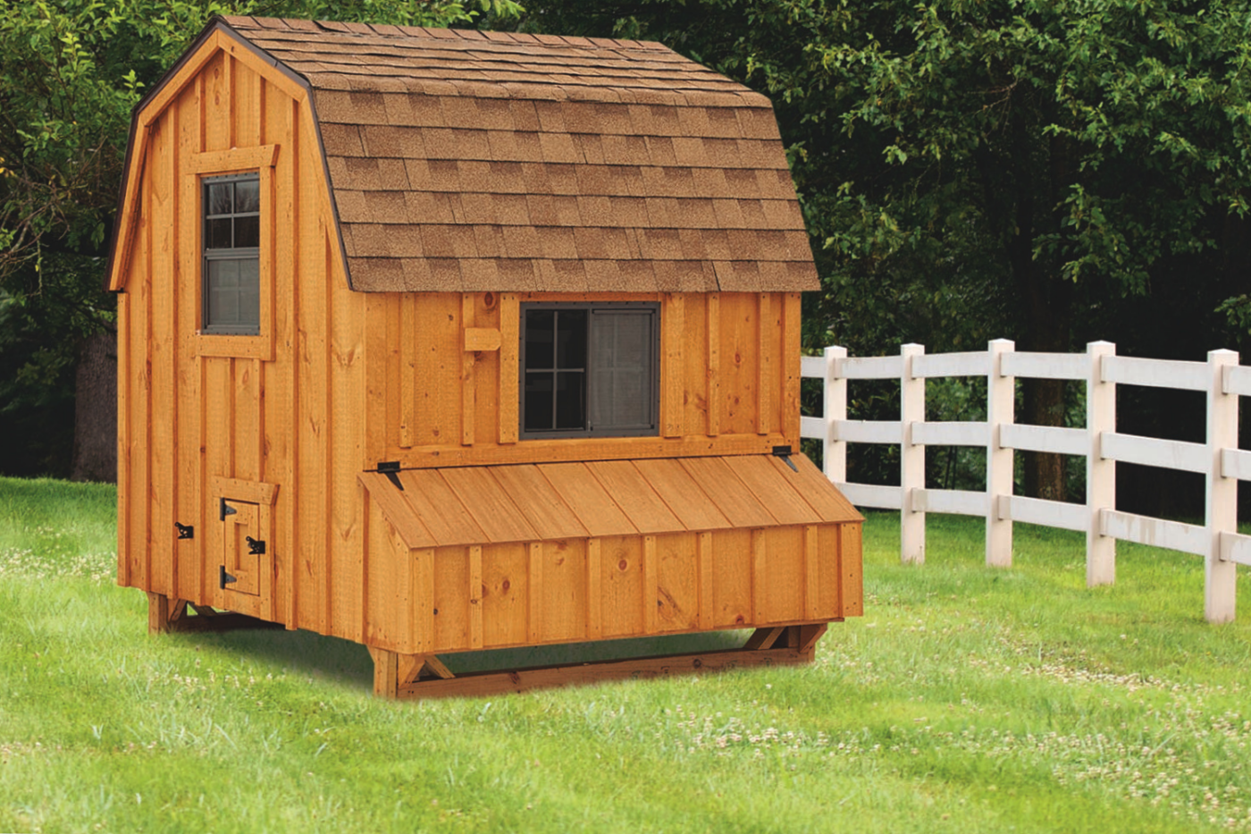 wooden dutch chicken coops with windows in eugene or