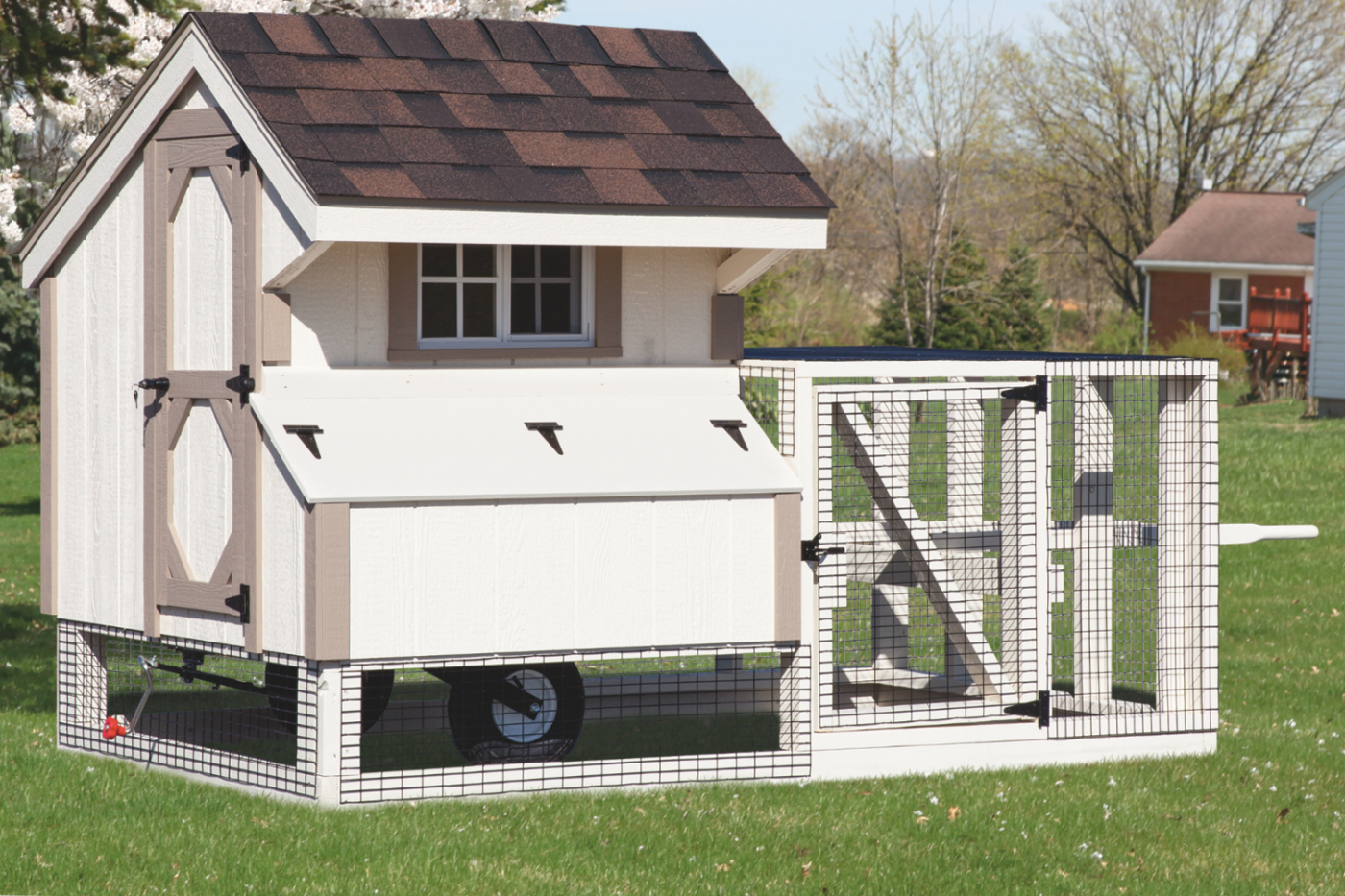 white tractor chicken coop in salem or