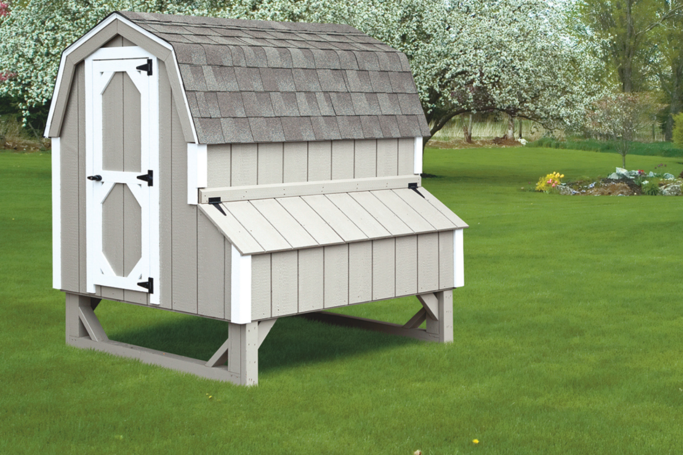 gray and white dutch chicken coop for sale in oregon