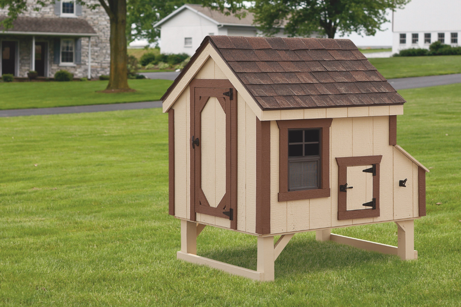 tan a frame chicken coop with brown