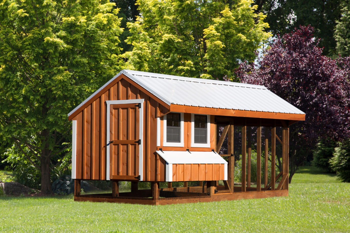 white and wooden combination coop with windows in west jordan ut