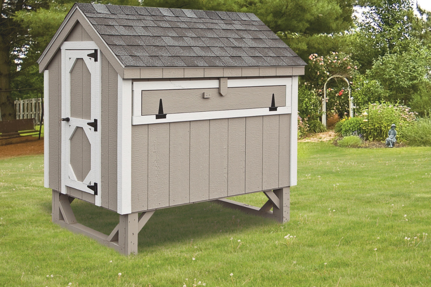gray a frame chicken coop with door in washington dc