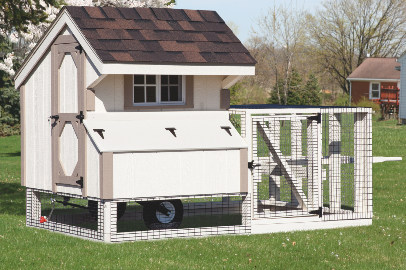 white tractor coop for backyard chickens in delaware