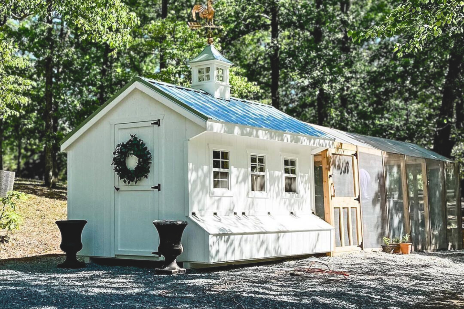 Hen Haven Article Picture of White Chicken Coop
