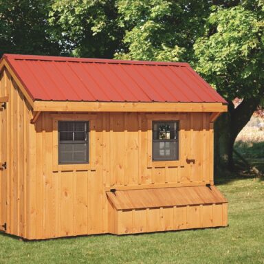 prefab chicken coops natural stain front View