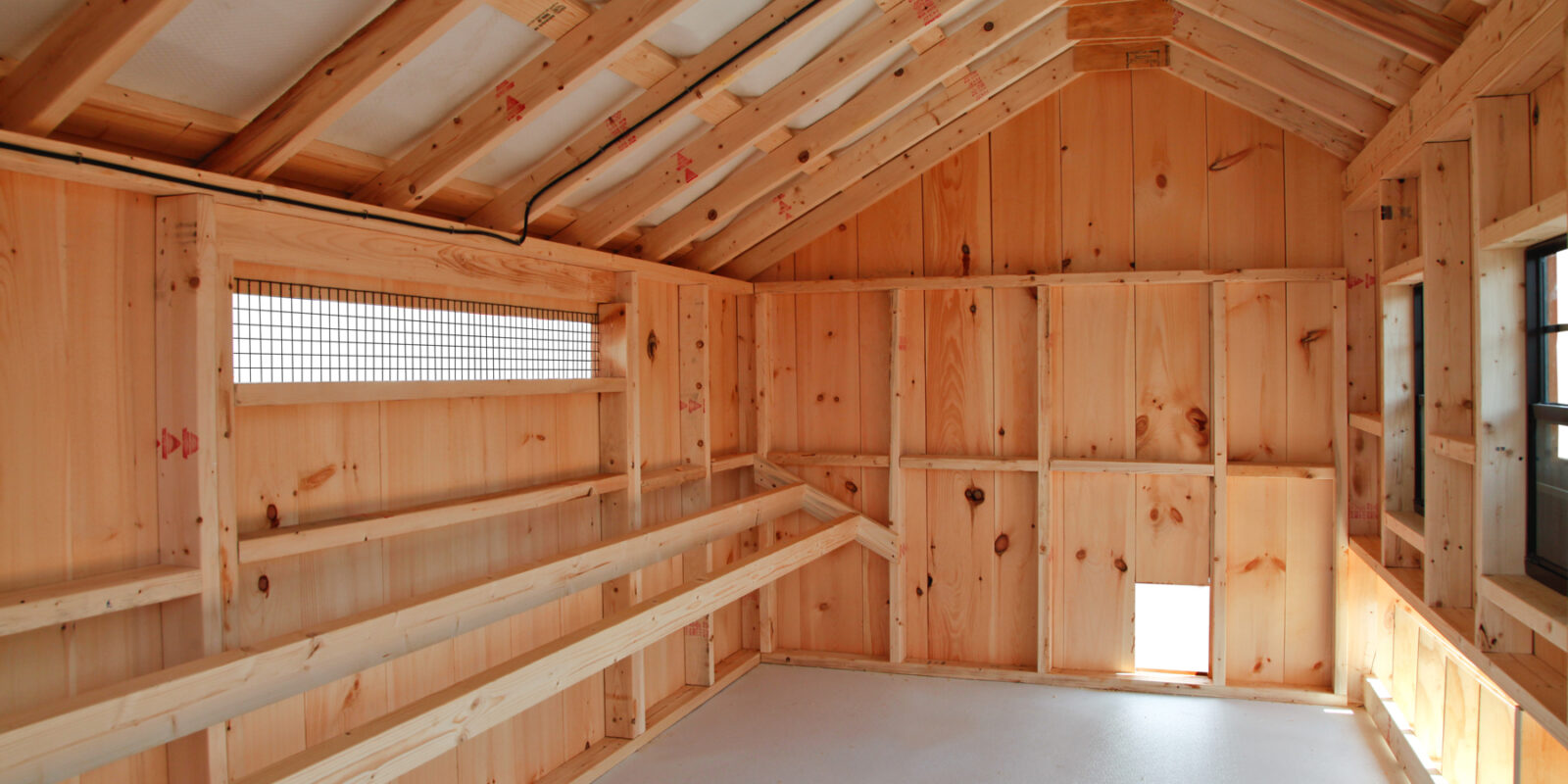 turning a shed into a chicken coop interior 3