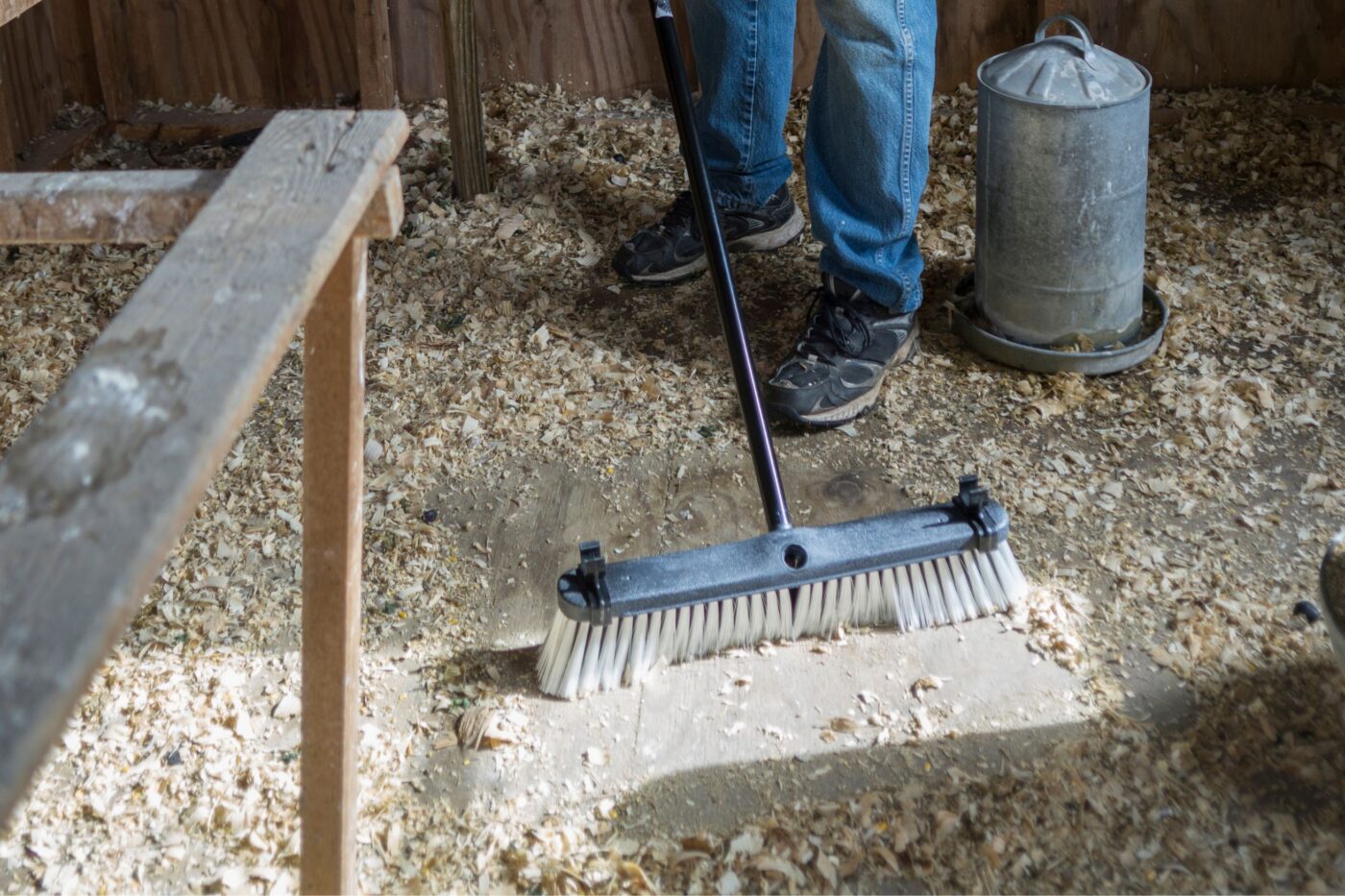 cleaning a chicken coop (2)