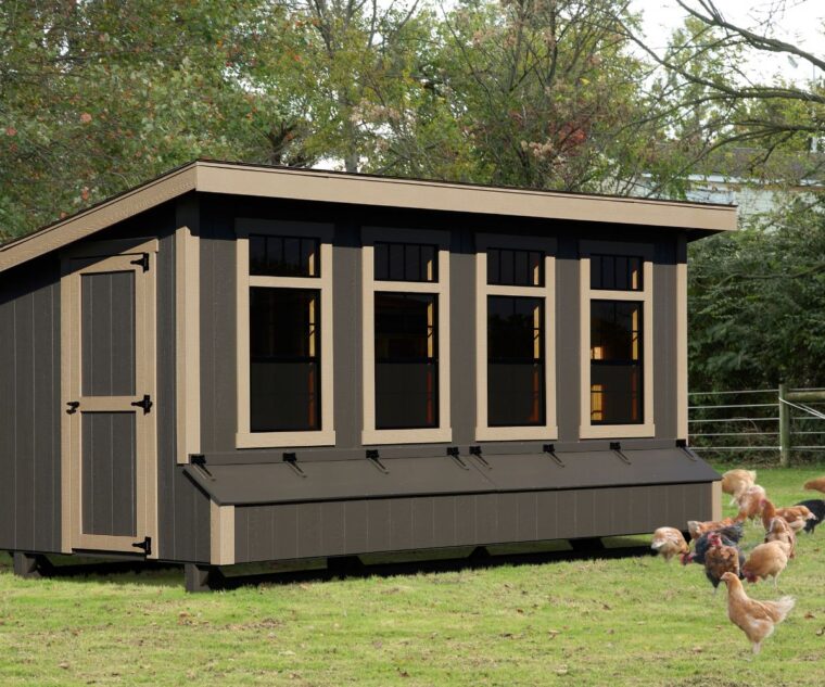 L716 lean to coop Modern style front