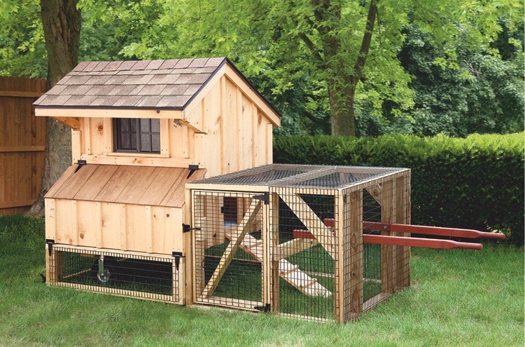 chicken coop tractor Clear Stain Q34T Front View 2