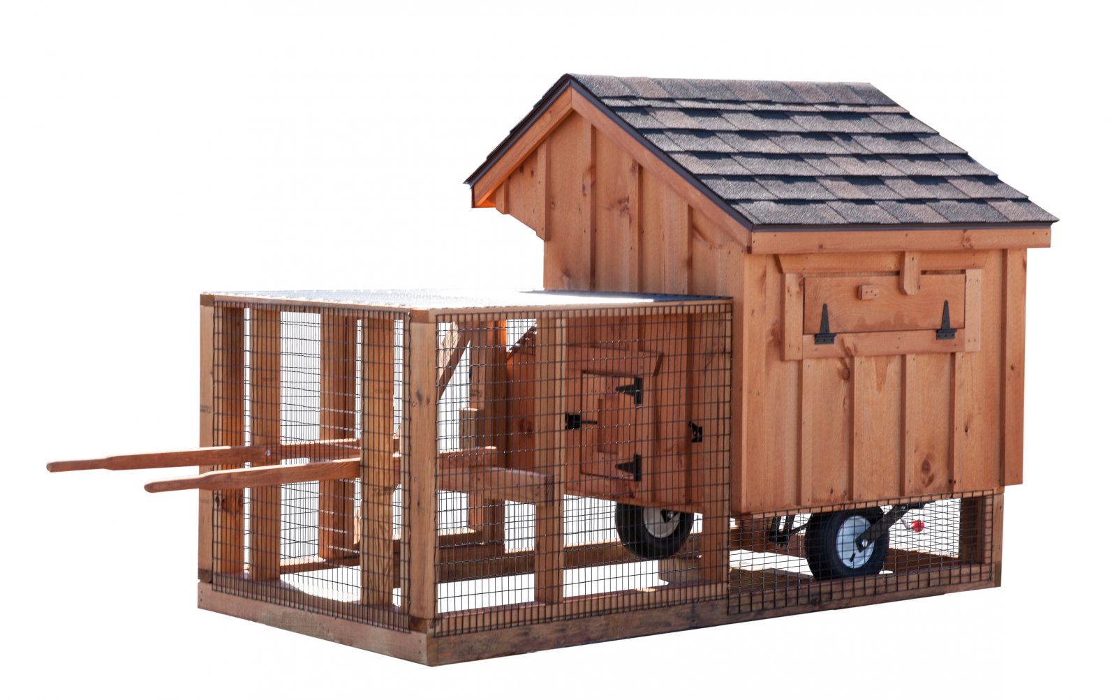 Pre-Made Chicken Coops - Chicken Coop Tractor Q34T BB StaineD CeDar 1600x1600