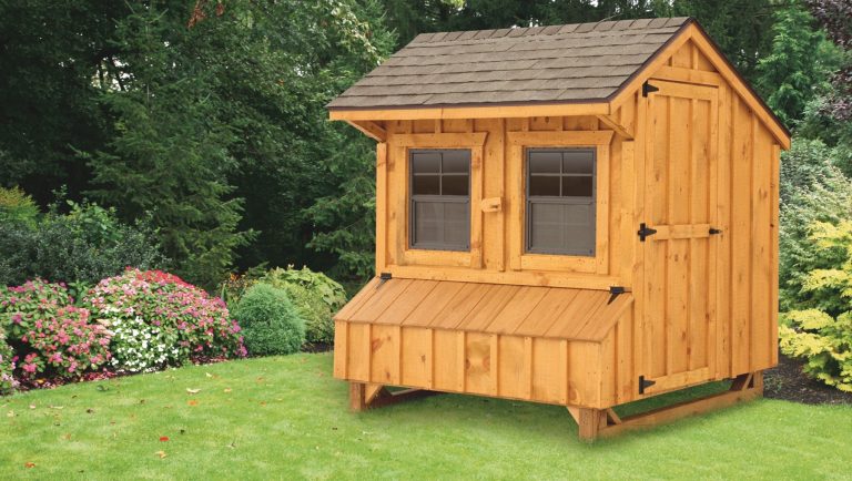 wooden chicken coops Brown Cedar Stain Q56 Front View